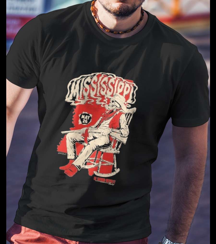 Whiskey Myers May 26 Mississippi Cowboy In Rocking Chair T-Shirt