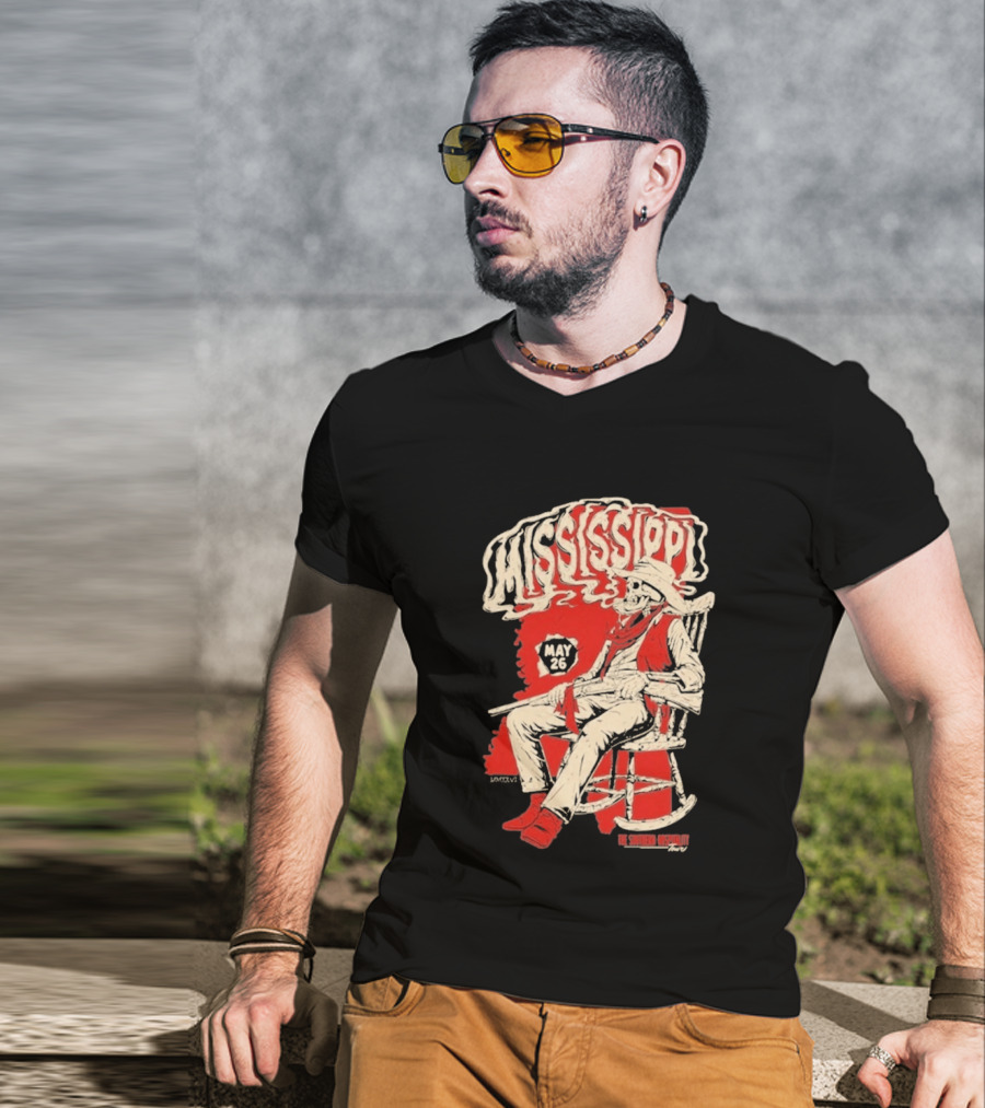 Whiskey Myers May 26 Mississippi Cowboy In Rocking Chair T-Shirt