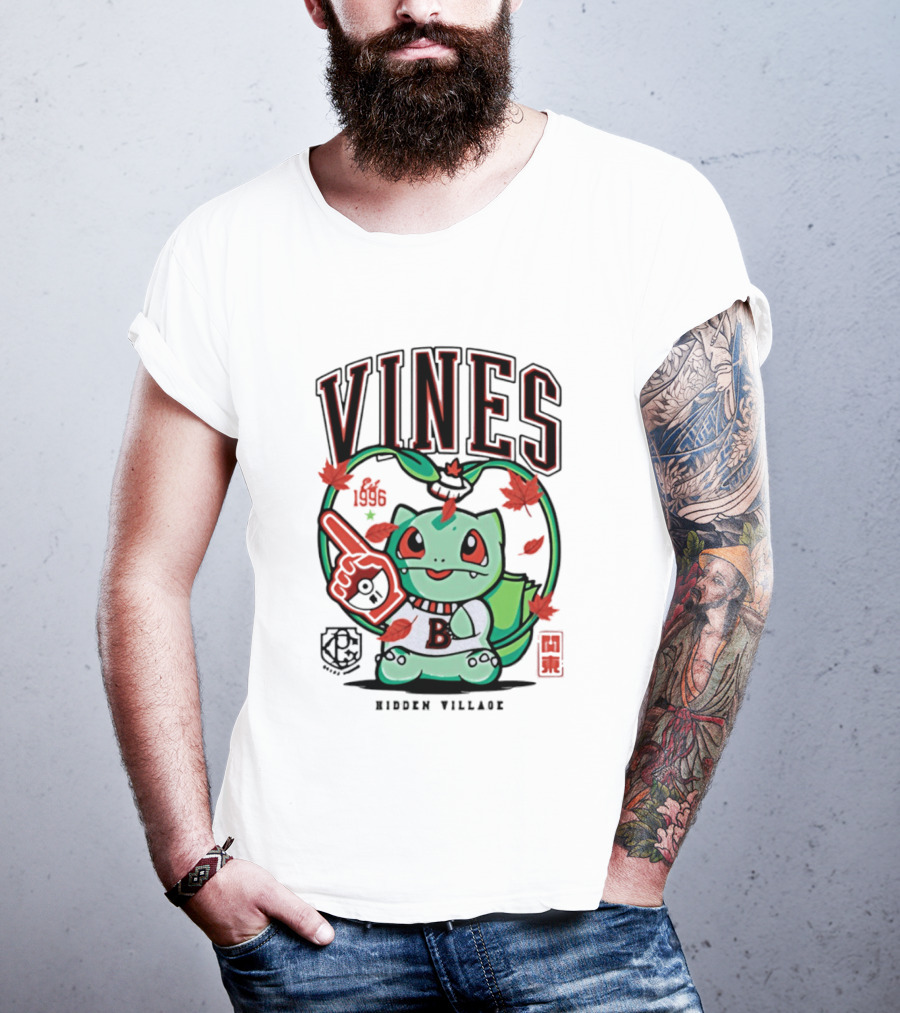 Vines Bulbasaur Hidden Village Varsity League 1996 T-Shirt
