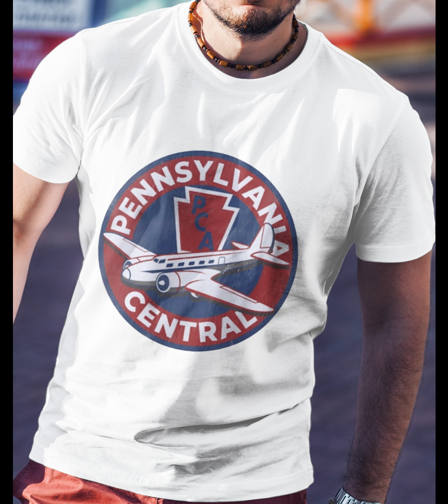 Pennsylvania Central PCA Aviation Travel Retro Vintage Airplane T-Shirt