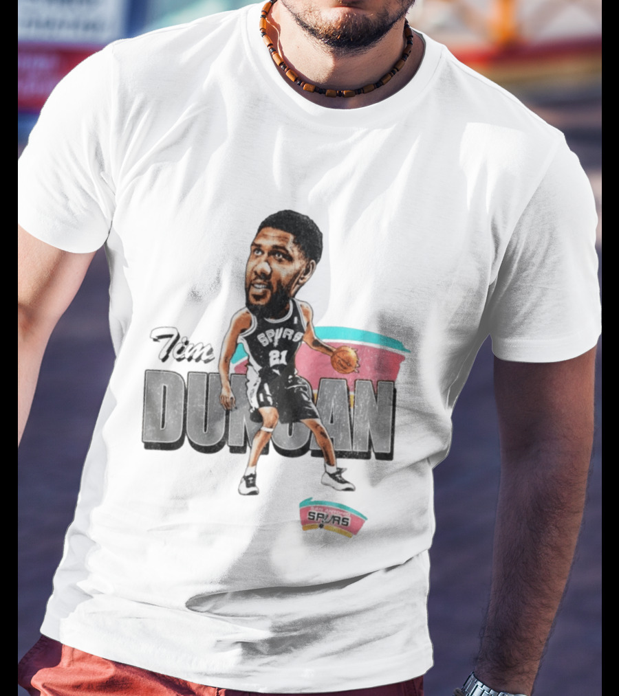San Antonio Spurs Tim Duncan NBA Basketball Bobblehead 21 T-Shirt