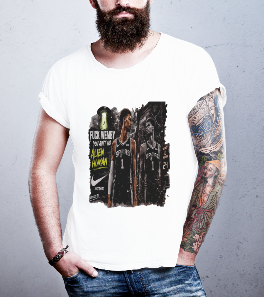 Victor Wembanyama San Antonio Spurs You Ain't No Alien Human Nike Just Do It T-Shirt