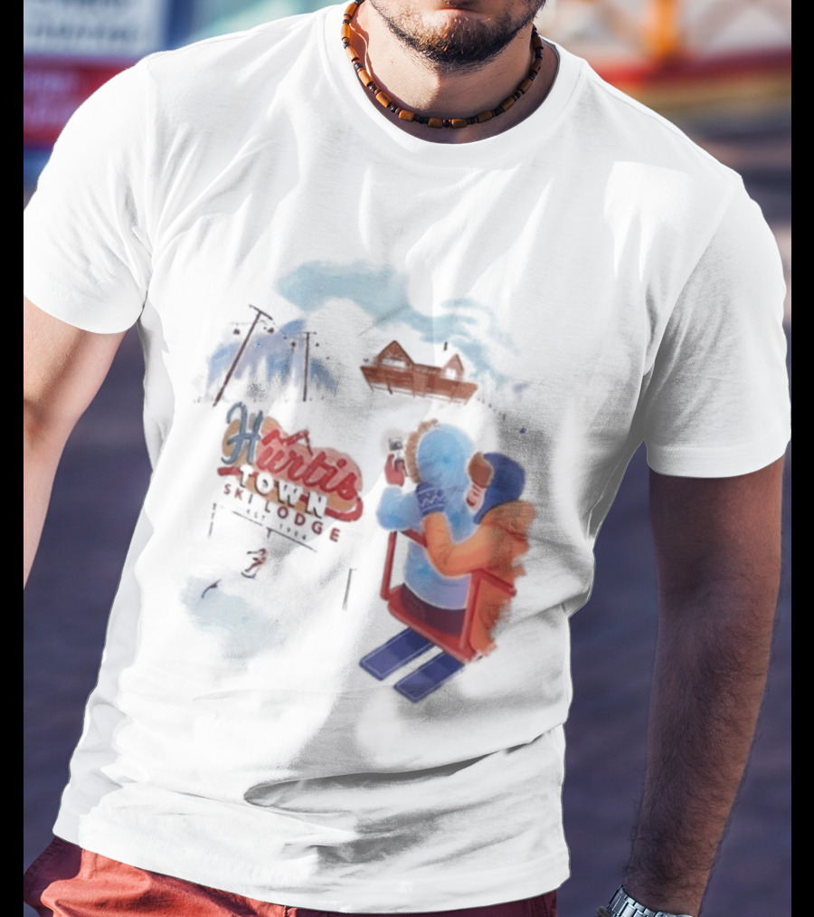 Kurtis Conner Ski Lodge Vintage Aesthetic Winter Scene T-Shirt