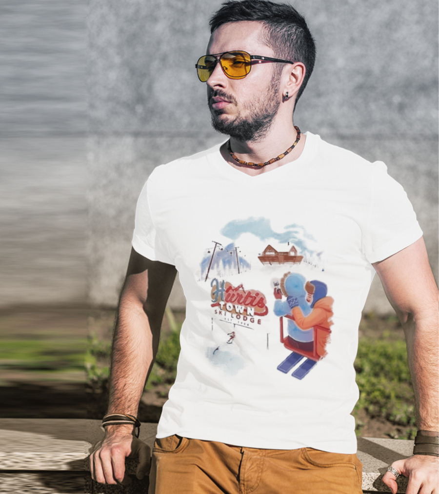 Kurtis Conner Ski Lodge Vintage Aesthetic Winter Scene T-Shirt
