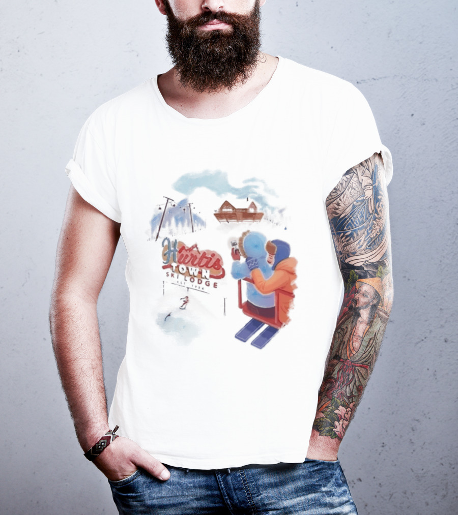 Kurtis Conner Ski Lodge Vintage Aesthetic Winter Scene T-Shirt