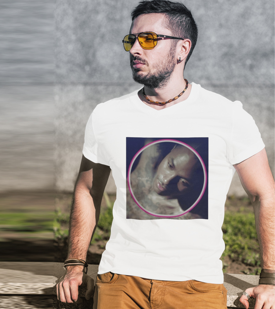 Oh Yeah Steve Lacy Musician Portrait Pink Circle Frame T-Shirt