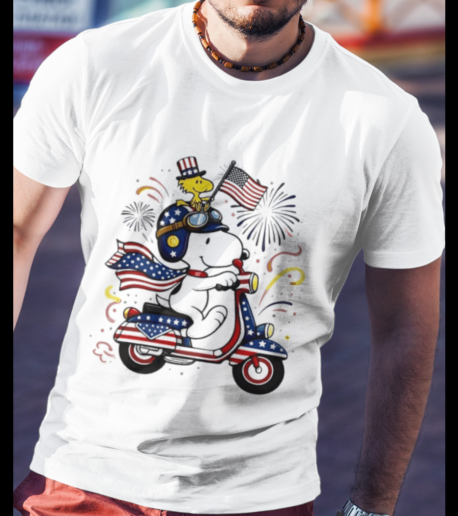 Snoopy Woodstock 250th Anniversary USA Patriotic Peanuts Celebration T-Shirt