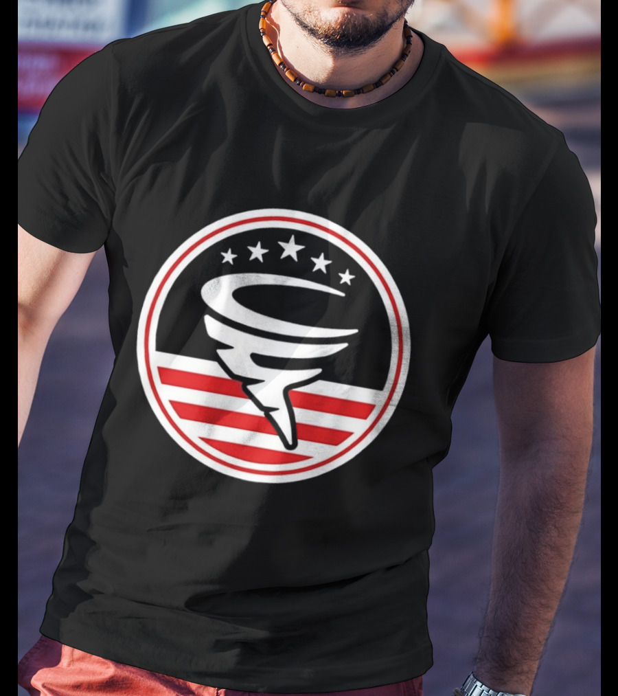 American Flag Cyclone Stars Stripes Circle T-Shirt