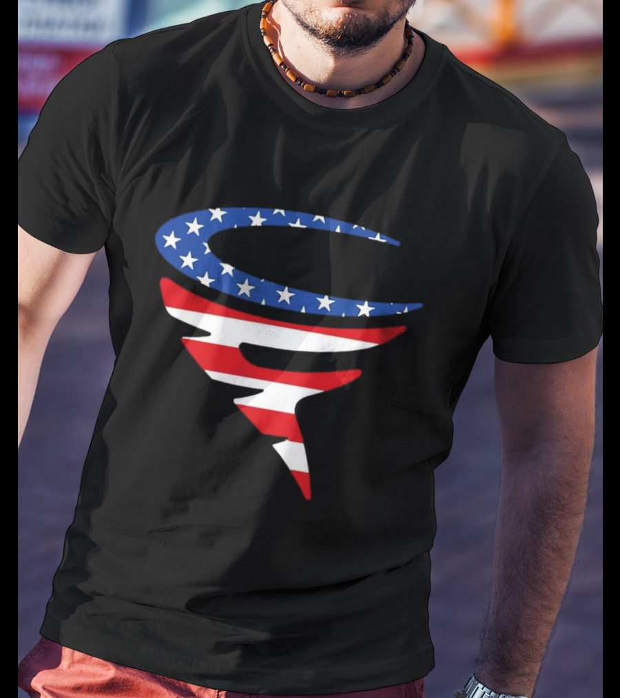 American Flag Stars Stripes Football Team Spirit T-Shirt