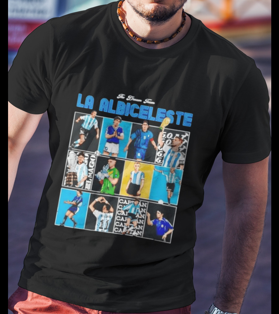 La Albiceleste Football Legends The Dream Team Soccer Series Argentina T-Shirt