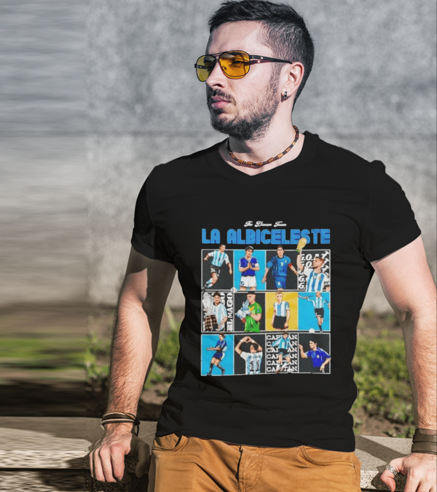 La Albiceleste Football Legends The Dream Team Soccer Series Argentina T-Shirt