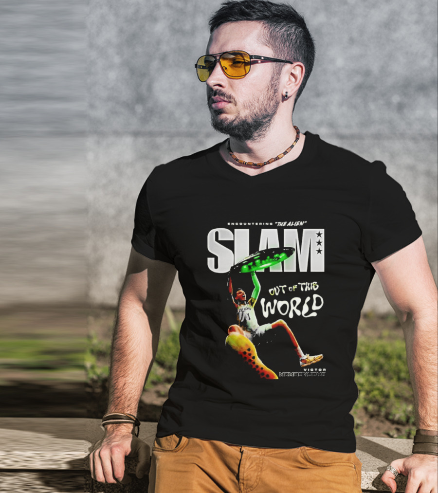 Encountering The Alien Slam Out Of This World Victor Wembanyama T-Shirt