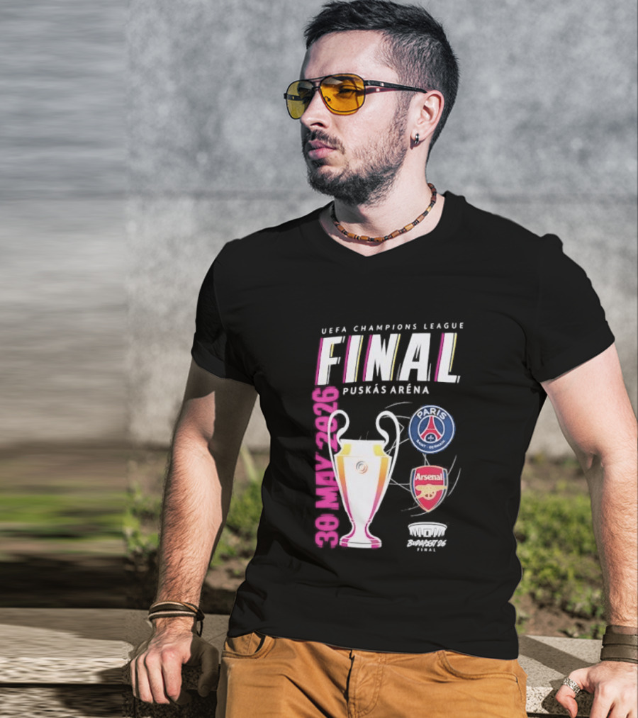 PSG Vs Arsenal UEFA Champions League Final 2026 Puskás Arena T-Shirt