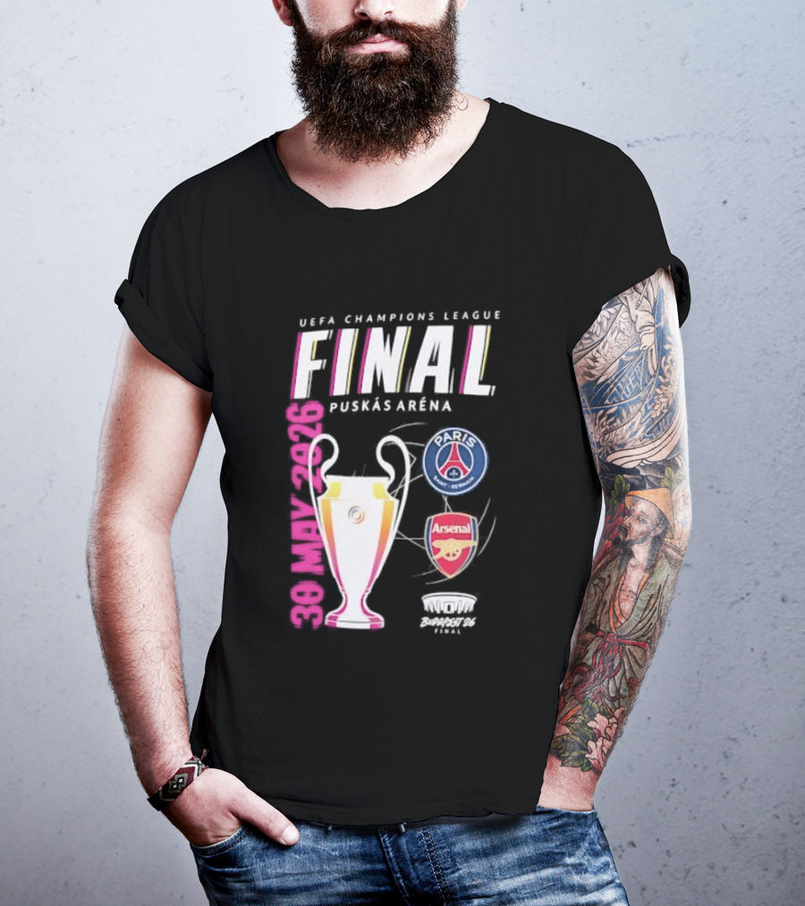 PSG Vs Arsenal UEFA Champions League Final 2026 Puskás Arena T-Shirt