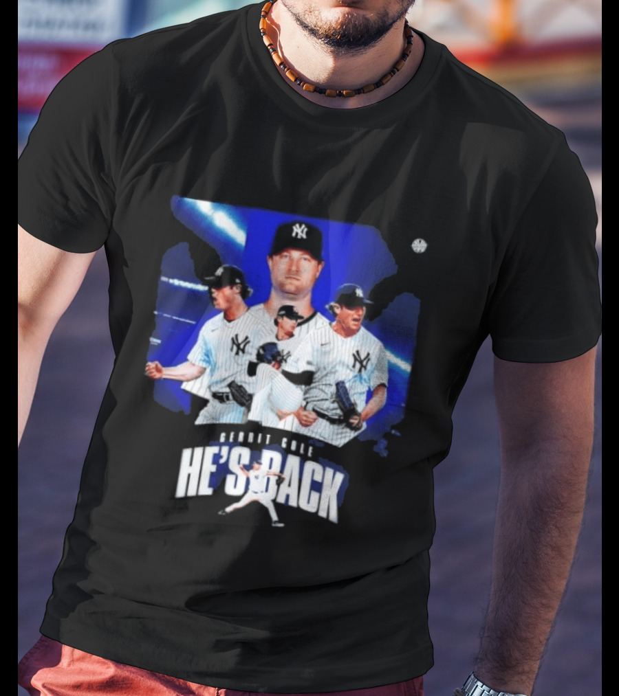 Gerrit Cole He's Back Yankees Pitcher Action T-Shirt