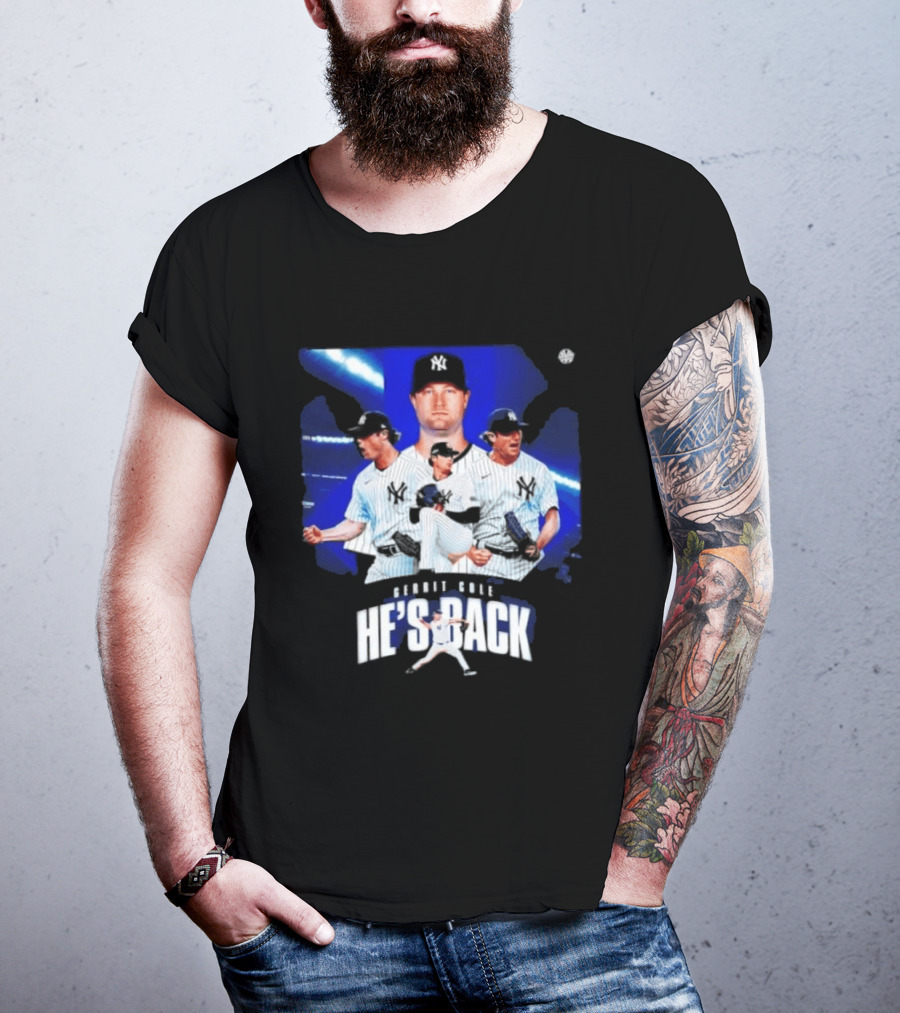 Gerrit Cole He's Back Yankees Pitcher Action T-Shirt