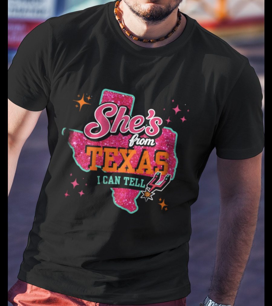 She's From Texas I Can Tell San Antonio Spurs Basketball NBA T-Shirt