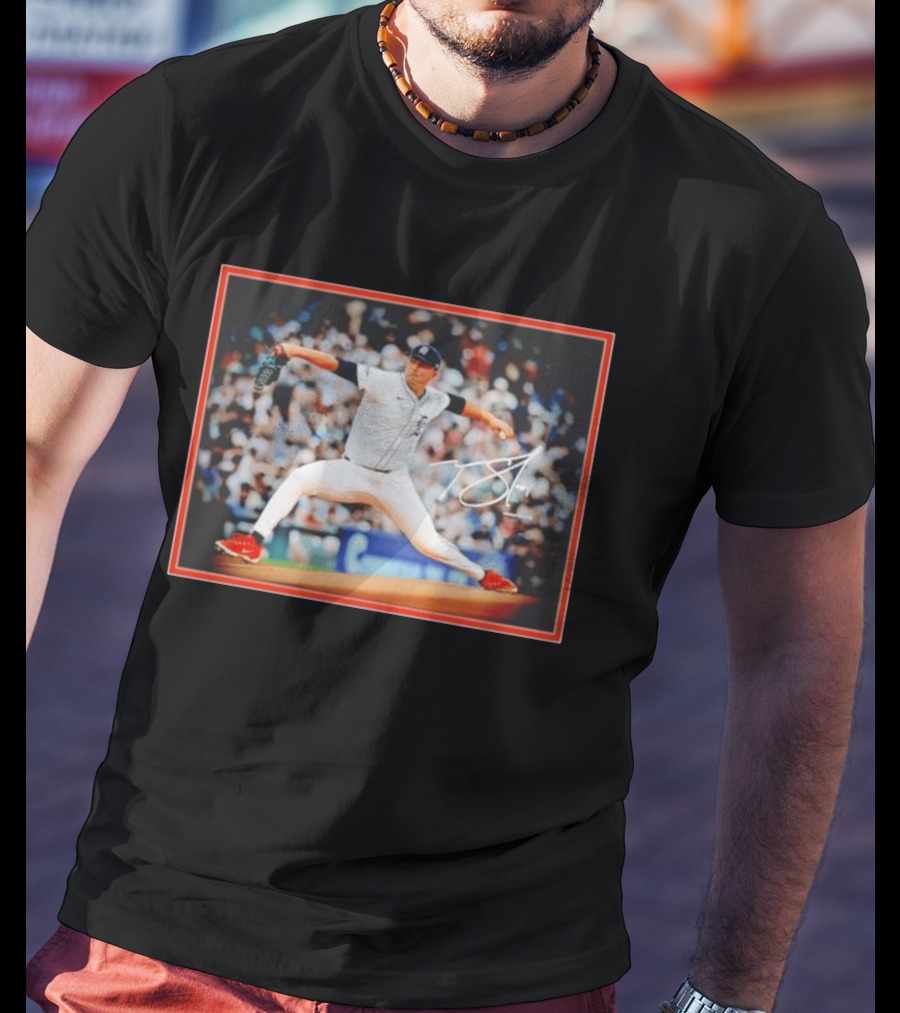 Tarik Skubal Detroit Tigers Pitcher Action Pose MLB Player 2026 Spotlight T-Shirt