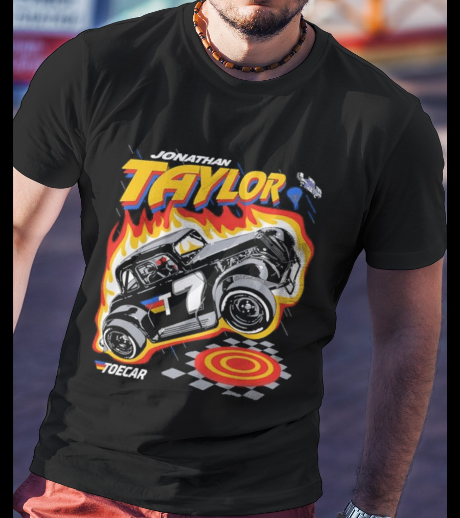 Jonathan Taylor Legend Modified Race Car Flames T-Shirt