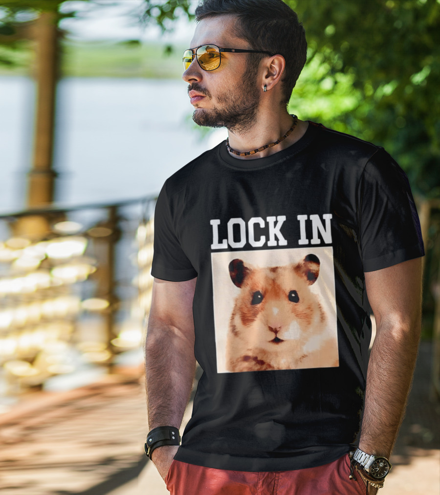 LOCK IN Hamster Cute Adorable Pet Animal T-Shirt