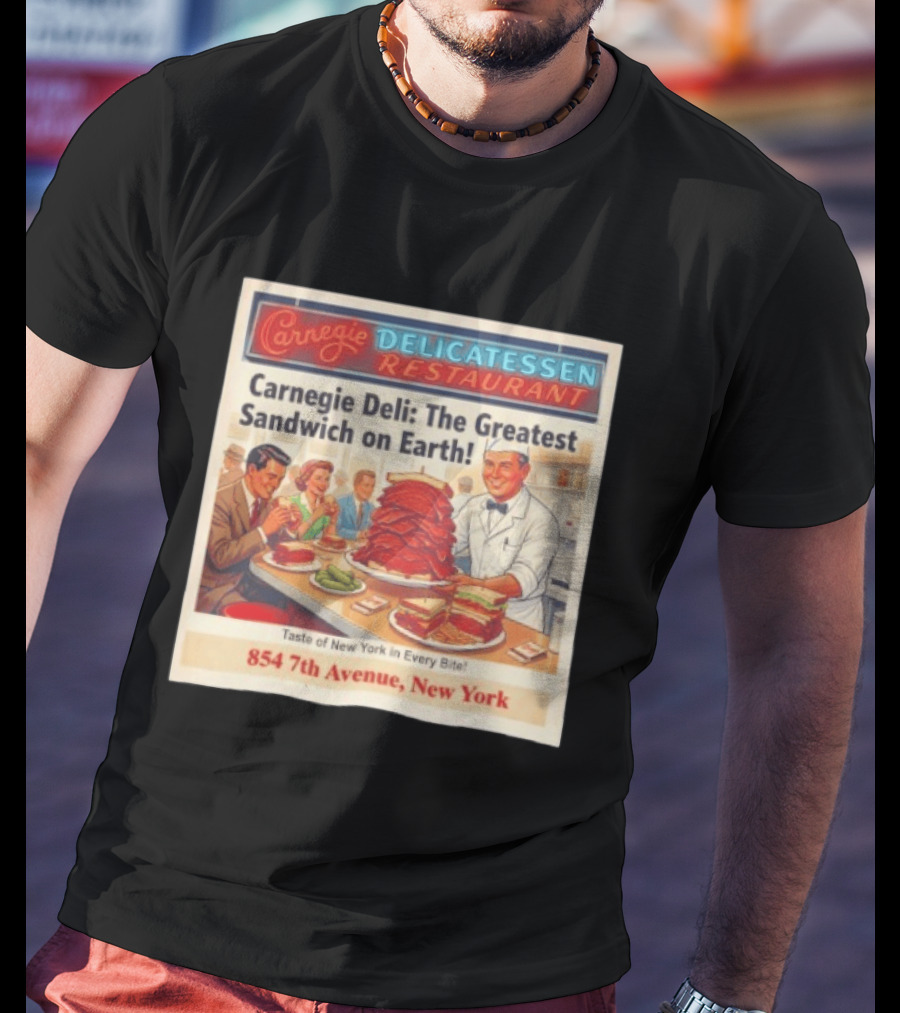 Carnegie Delicatessen Restaurant Carnegie Deli The Greatest Sandwich On Earth 854 7th Avenue New York T-Shirt