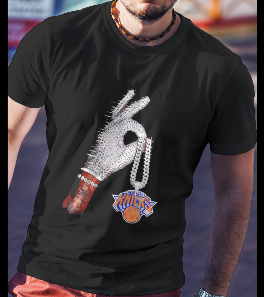New York Knicks Iceman Glove Chain Basketball Fashion T-Shirt