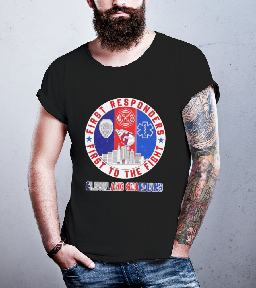 Cleveland Guardians First Responders First To The Fight Police Fire Medical Cityscape T-Shirt