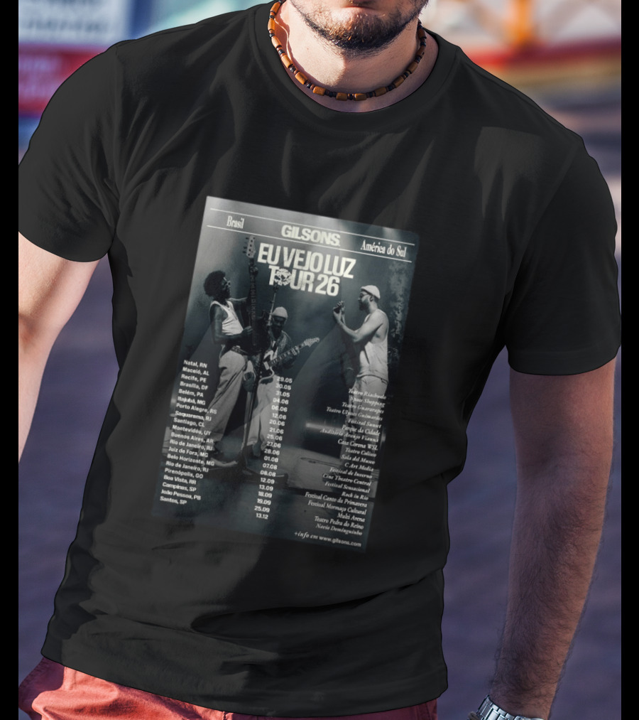 Gilsons Eu Vejo Luz Tour 2026 Brasil América Do Sul T-Shirt
