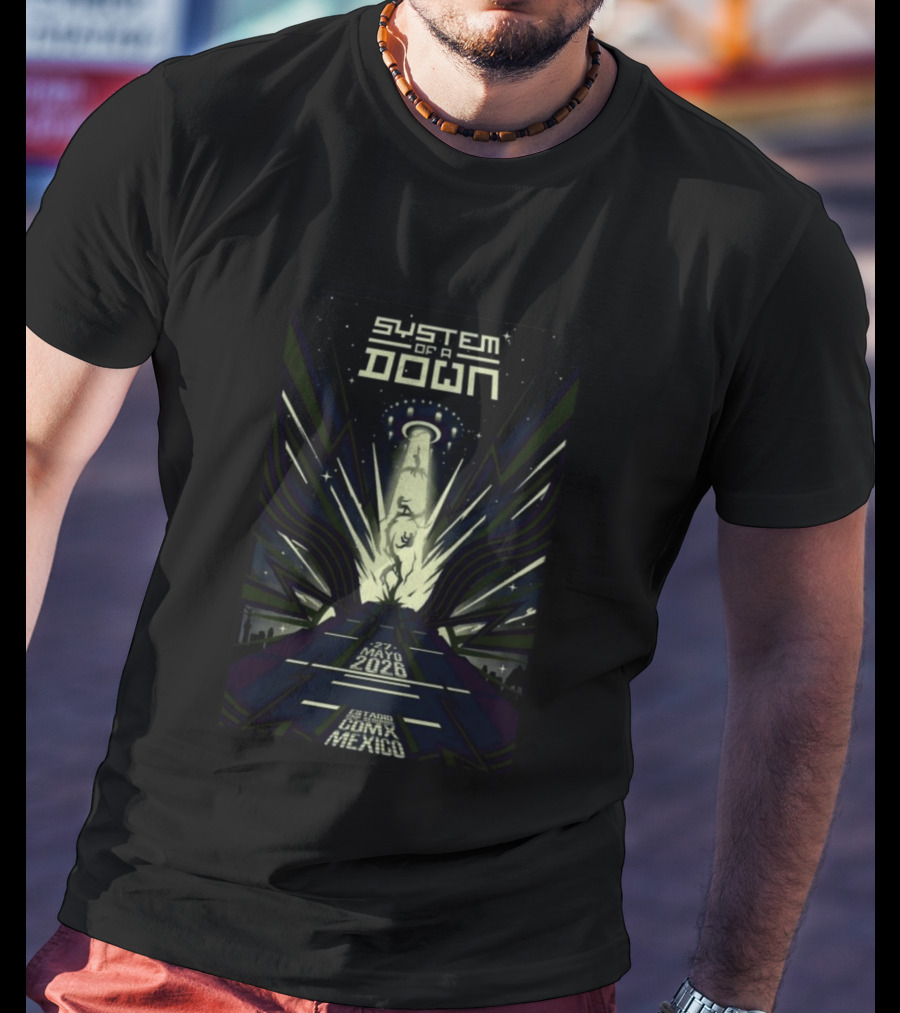 System Of A Down UFO Concert Estadio CDMX Mexico May 27 2026 T-Shirt