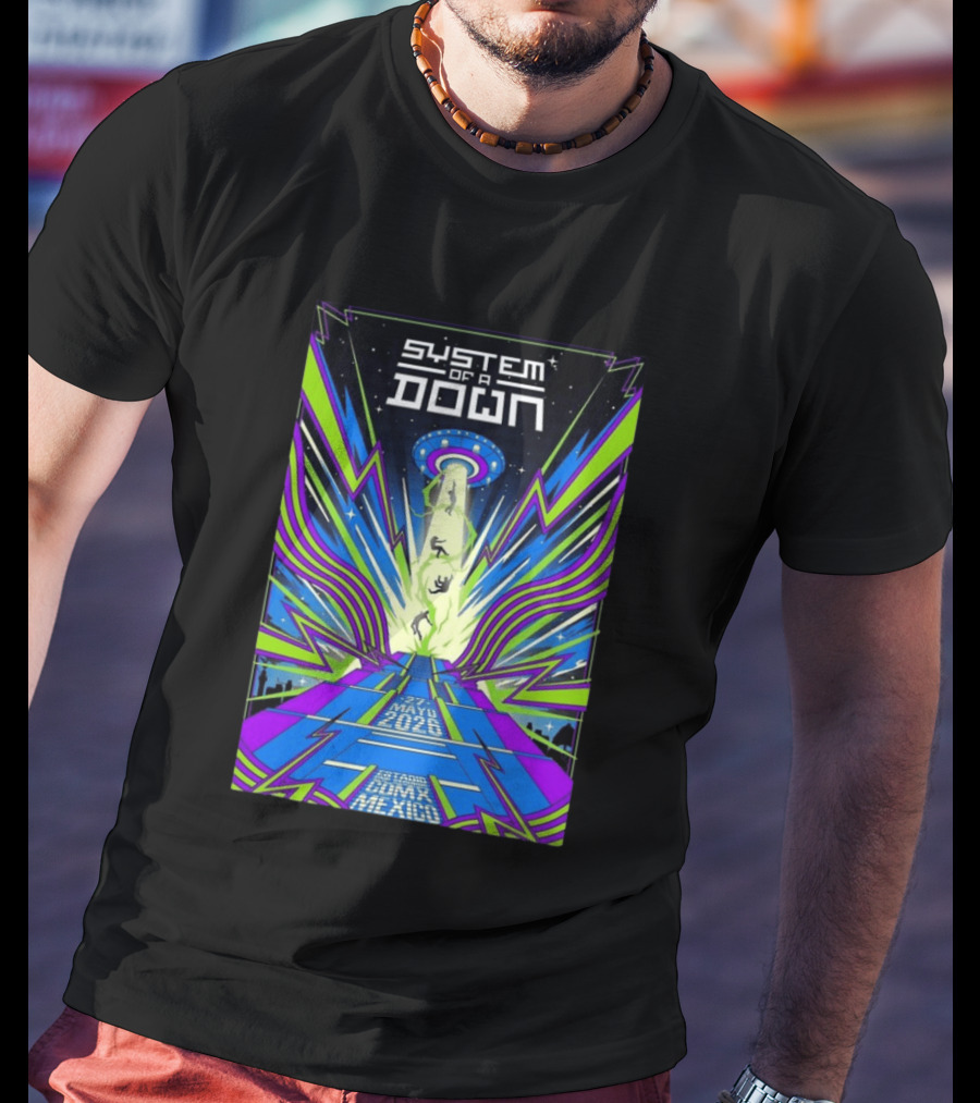 System Of A Down Mexico City Tour May 27 2026 Alien Beam T-Shirt