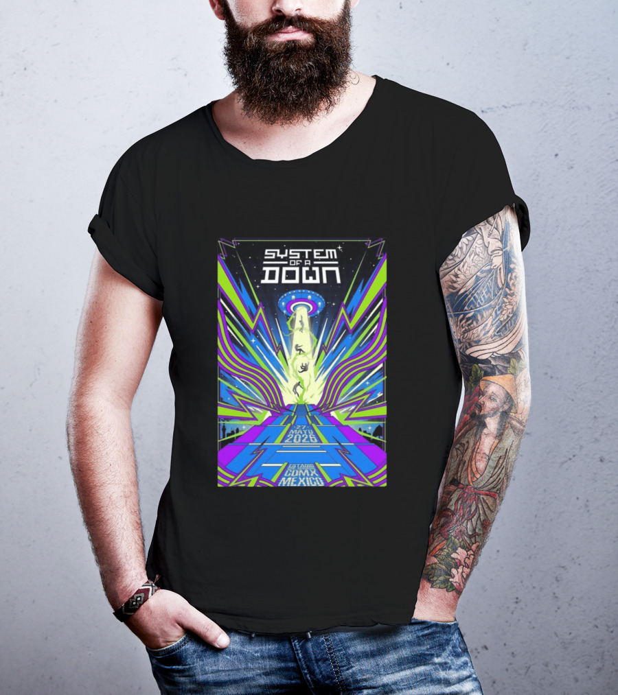 System Of A Down Mexico City Tour May 27 2026 Alien Beam T-Shirt