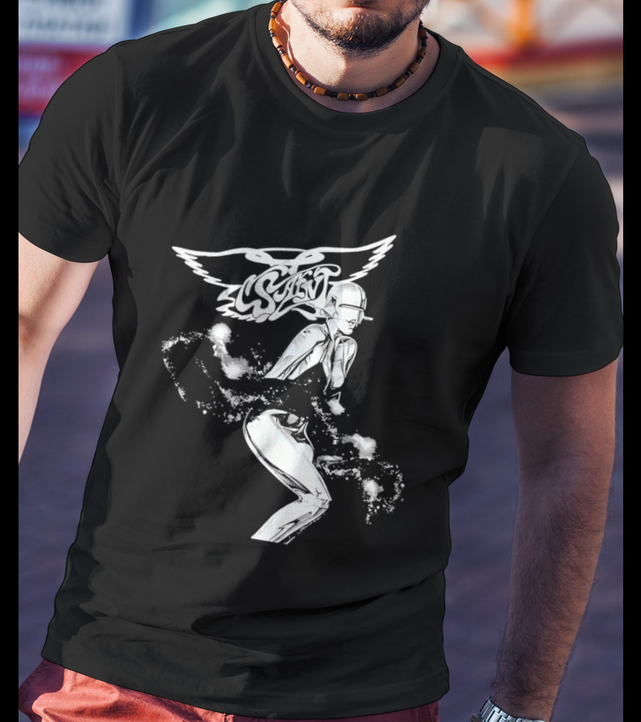 Aerosmith Wings Cosmic Robot Woman T-Shirt