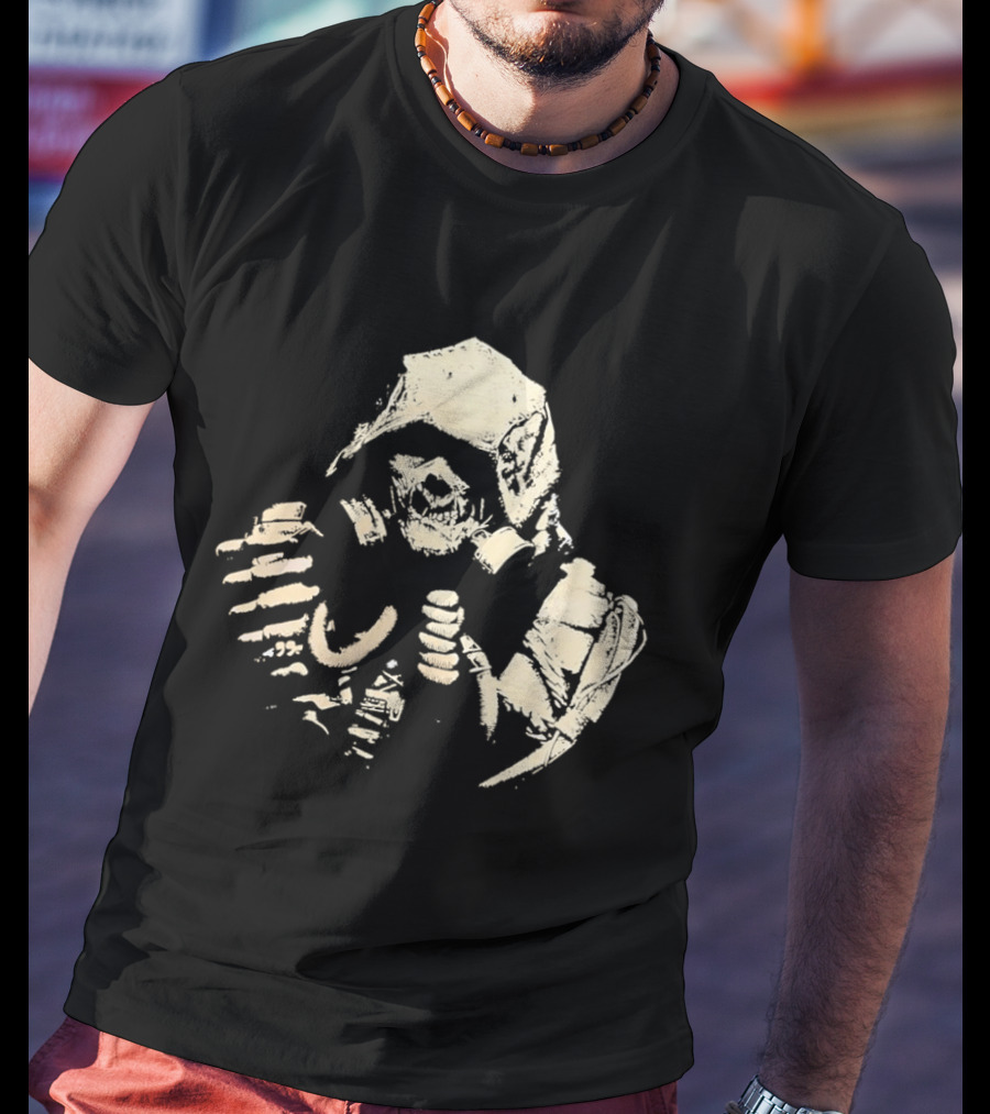 Arkham Scarecrow Gas Mask Hooded T-Shirt
