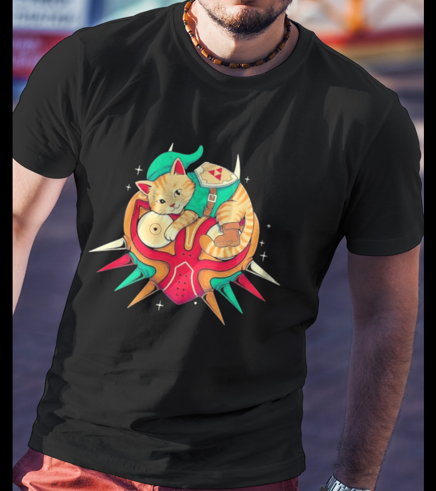 Legend Of Zelda Cat Link Majora's Mask Video Game T-Shirt