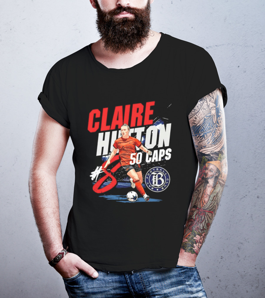 Claire Hutton Bay FC 50 Caps Number 8 Soccer Player T-Shirt