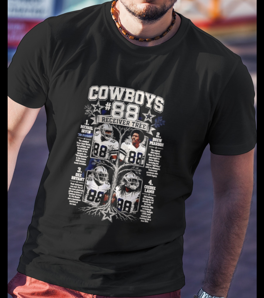 Dallas Cowboys 88 Receiver Tree Football Players With Iconic Legends And Achievements T-Shirt