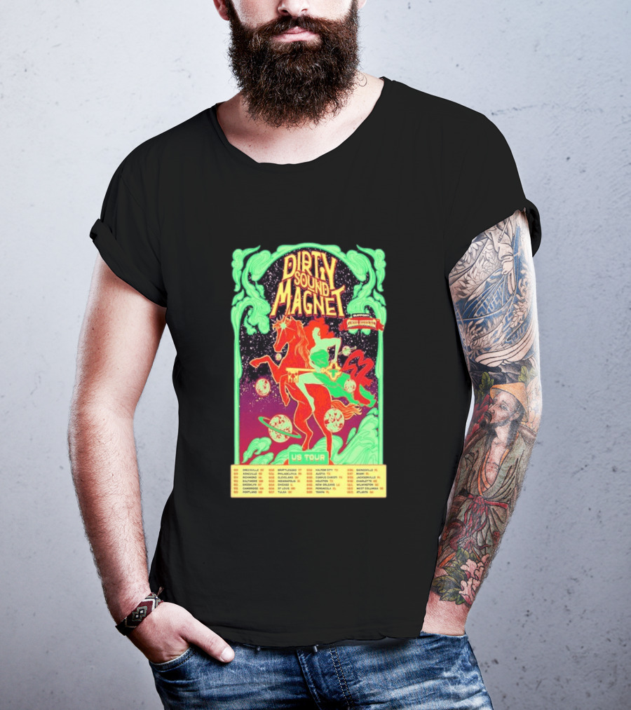 Dirty Sound Magnet US Tour 2026 Cosmic Horse Rider Greensboro To Jacksonville T-Shirt