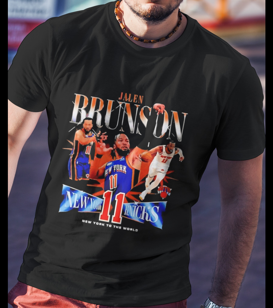 Jalen Brunson New York Knicks 11 New York To The World T-Shirt