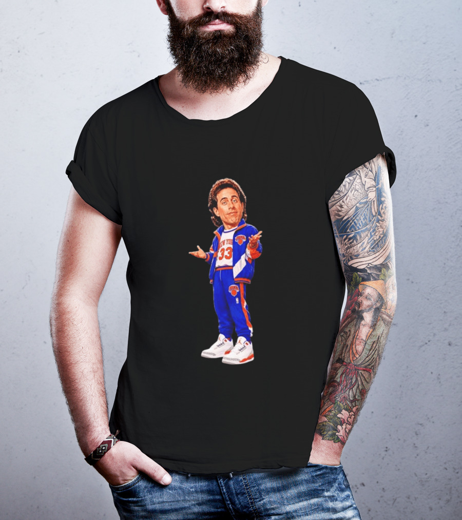 Jerry Seinfeld Knicks NBA Cartoon New York 33 Basketball T-Shirt