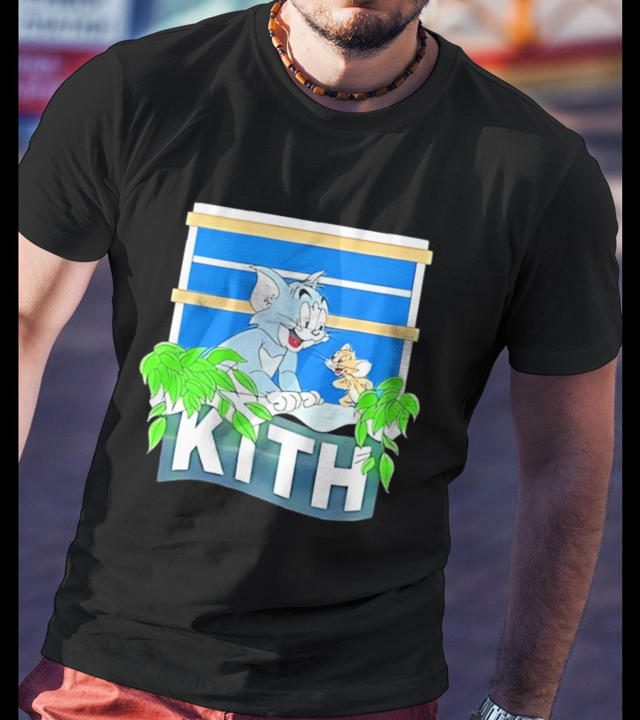 Kith Tom And Jerry Window Scene With Leaves T-Shirt