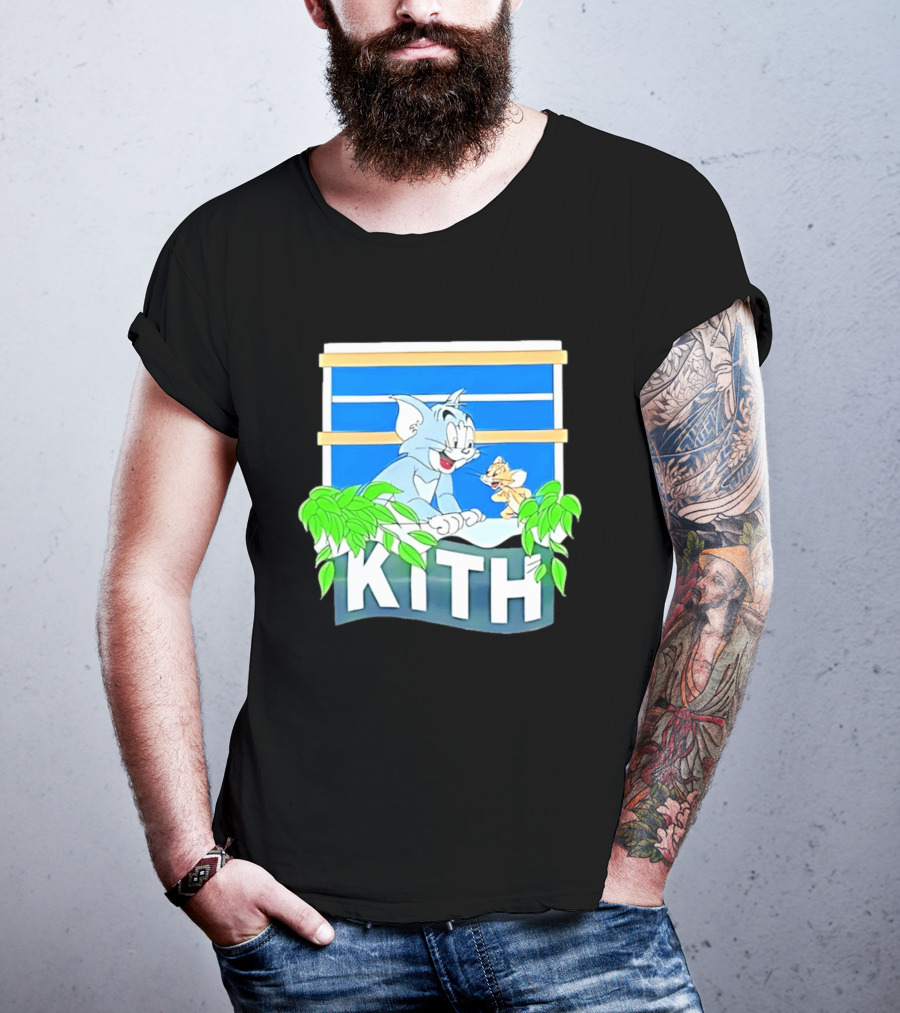Kith Tom And Jerry Window Scene With Leaves T-Shirt