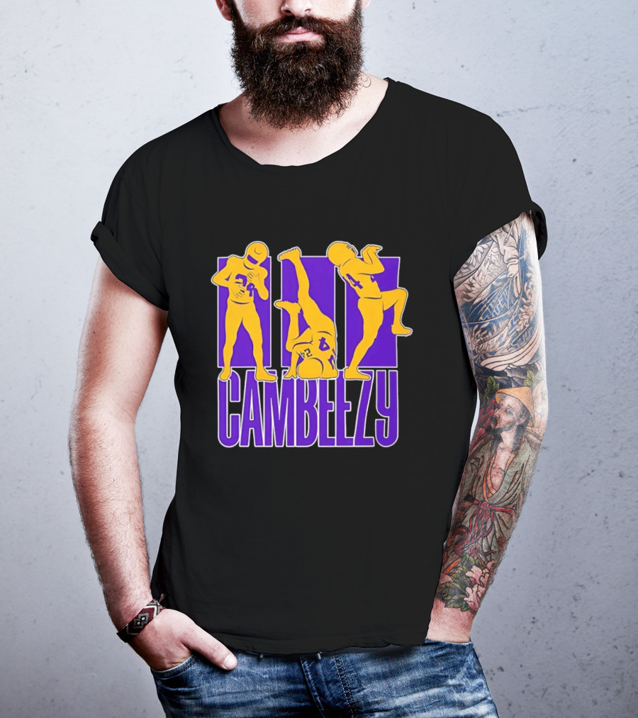 Cambeezy Lil Player 24 Purple Gold Football T-Shirt