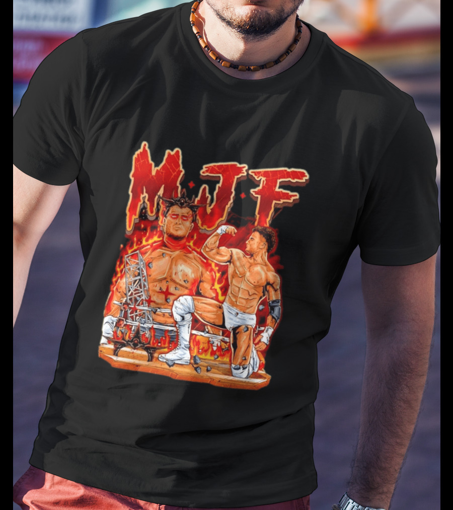 MJF Fiery Devil Dual Persona Wrestling Inferno T-Shirt