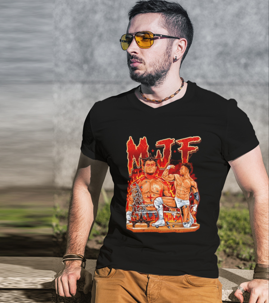 MJF Fiery Devil Dual Persona Wrestling Inferno T-Shirt