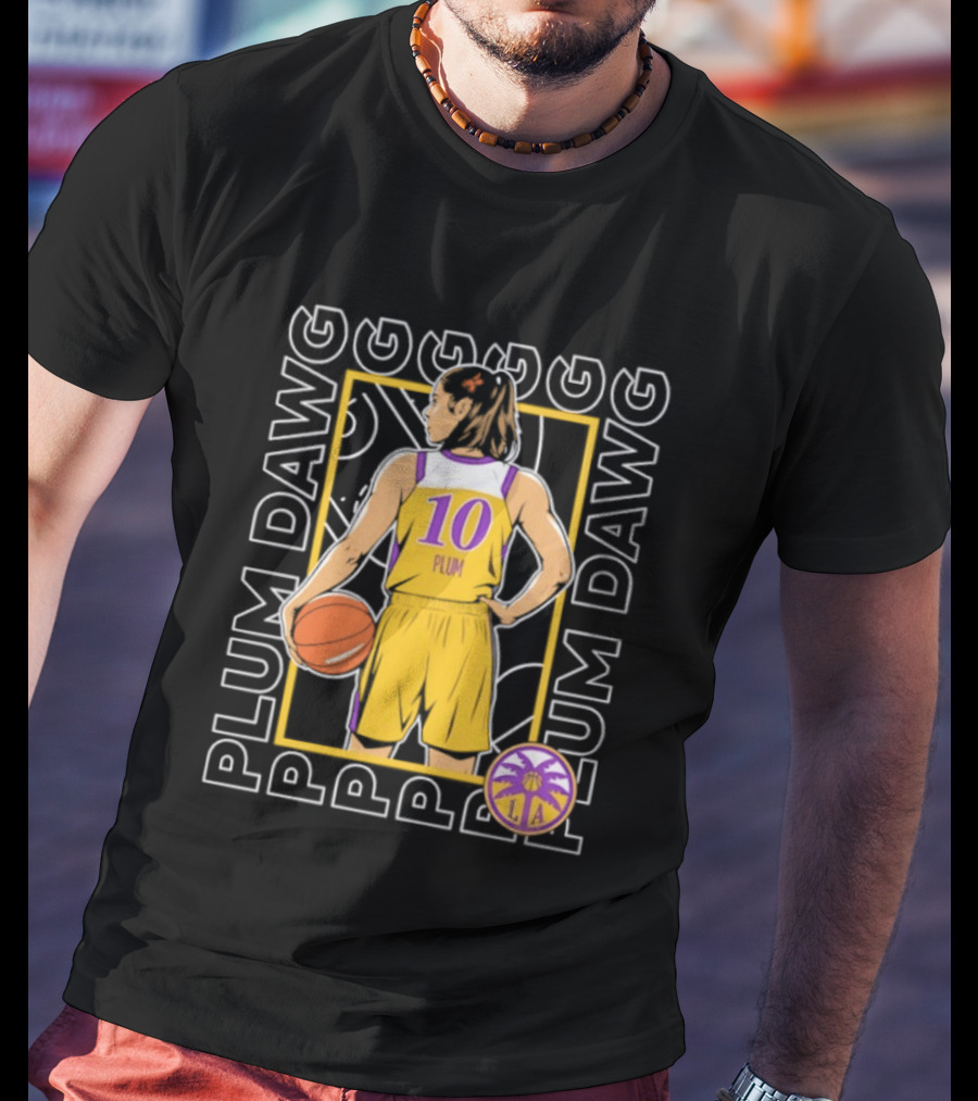 Kelsey Plum 10 Los Angeles Sparks WNBA Plum Dawg T-Shirt