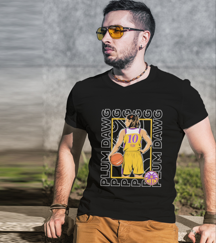 Kelsey Plum 10 Los Angeles Sparks WNBA Plum Dawg T-Shirt