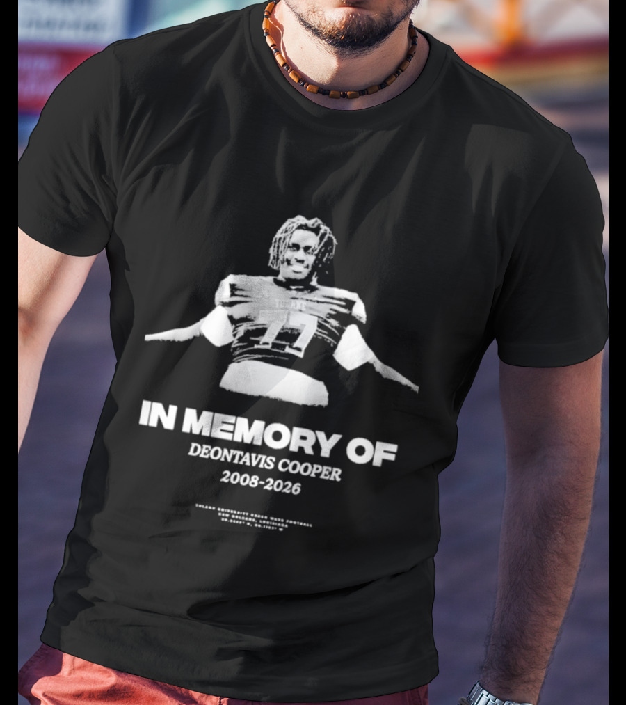 In Memory Of Deontavis Cooper 2008 2026 Tulane Football 77 T-Shirt