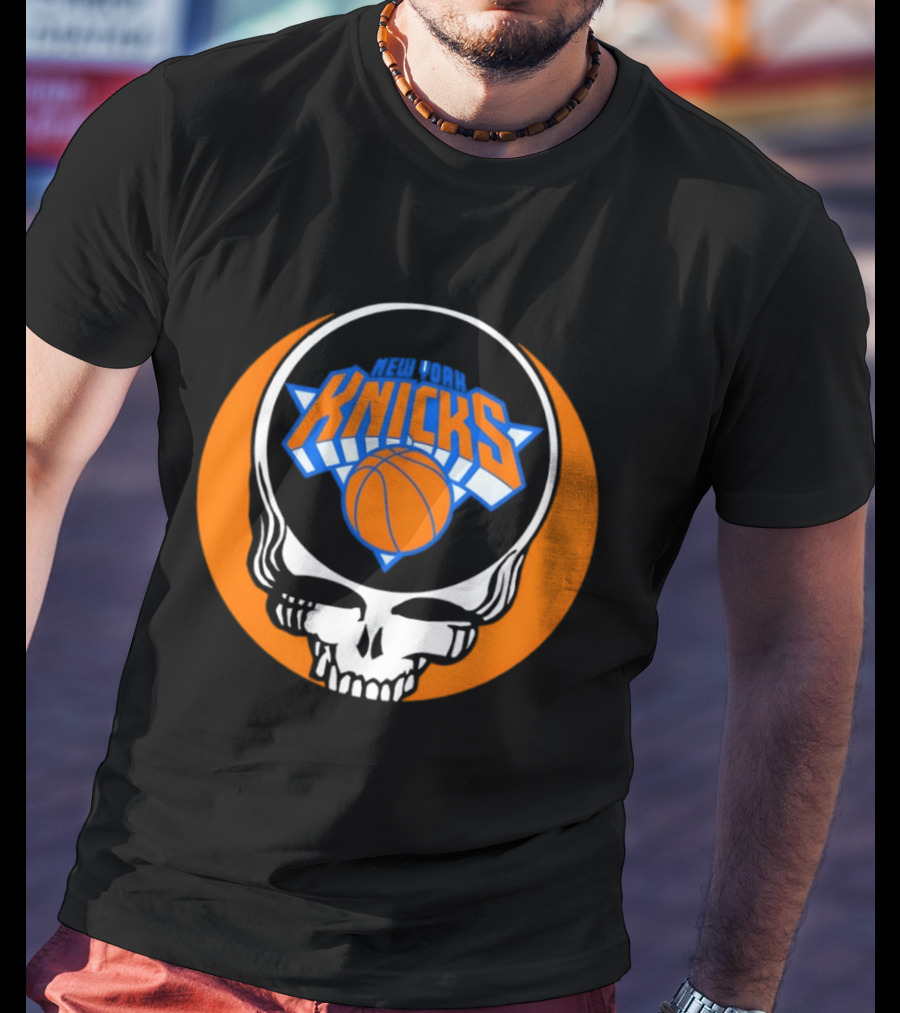New York Knicks Grateful Dead Basketball Skull Logo Steal Your Face T-Shirt