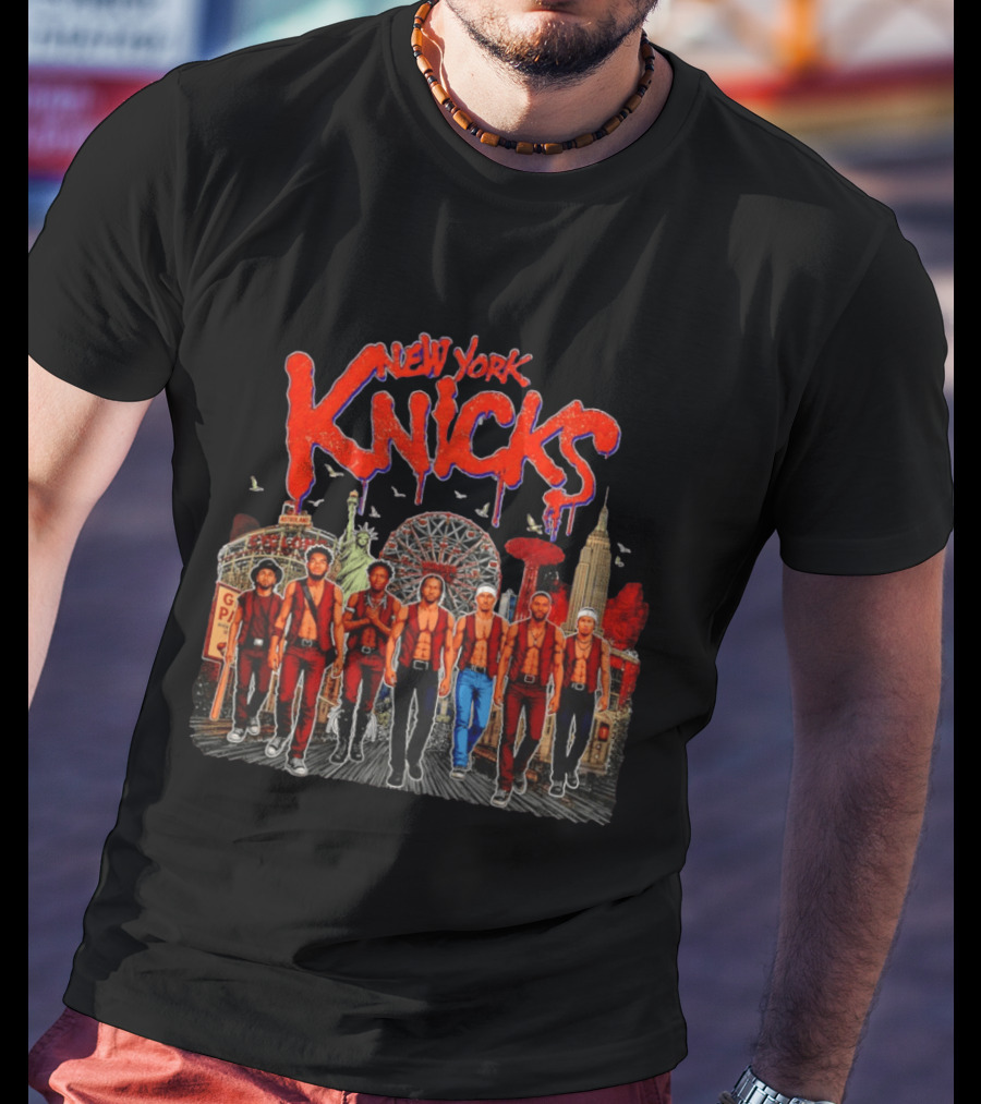 New York Knicks Warriors Coney Island Empire State Building Skyline T-Shirt