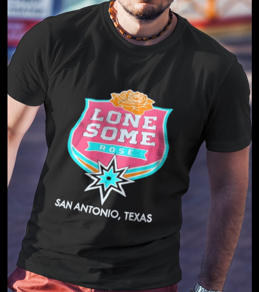 Lonesome Rose San Antonio Texas Retro Neon Sign T-Shirt